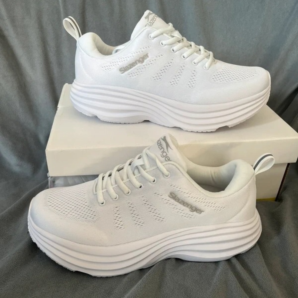 Slazenger Women's All-White Platform Sneakers